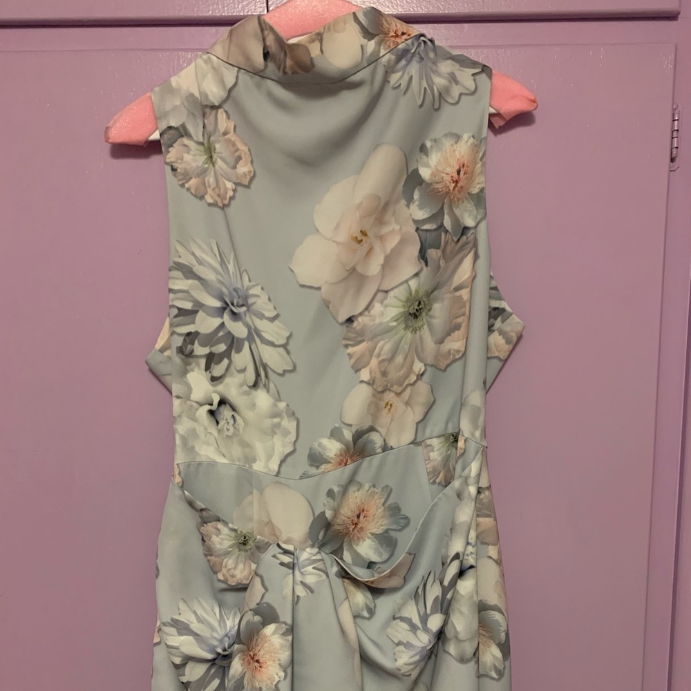 Light Blue Floral Knot Dress